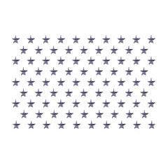 Embroidered stars on white background