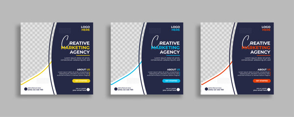 Creative business social media post square flyer Digital marketing banner template