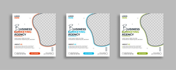 Creative business social media post square flyer Digital marketing banner template