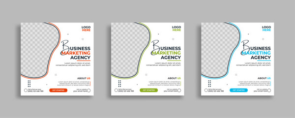 Creative business social media post square flyer Digital marketing banner template