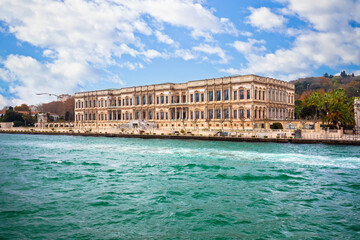 Cıragan Palace and Bosphorus waterfront of Istanbul view