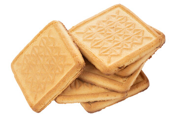 Delicious square shaped cookies. Fresh confectionery biscuit.