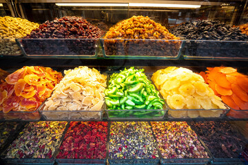 Turkish delights Bazaar store in Istanbul view