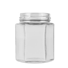 Empty jar isolated on white background. Jar for conservation. File contains clipping path.