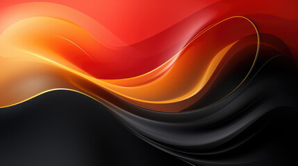 Vibrant abstract design with red, orange and black dynamic flow.