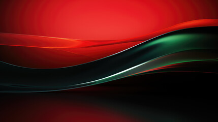 Elegant abstract waves in red, green and black with a modern flair.
