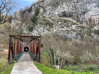 Old abandoned railway bridge, Jetinye Gorge