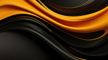 Elegant abstract waves in yellow and black with a modern flair.