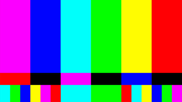 TV loses signal, TV screen test
