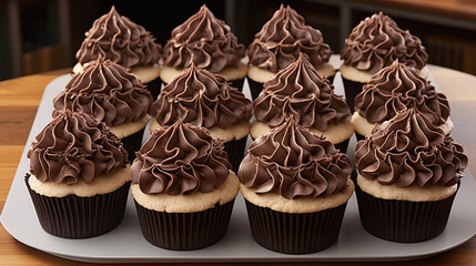 chocolate cupcakes with chocolate HD 8K wallpaper Stock Photographic Image 