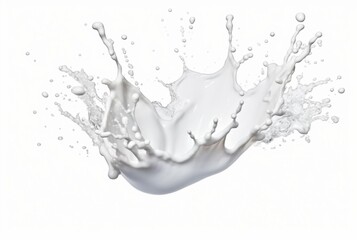 white milky water splash isolated on white background. generative ai