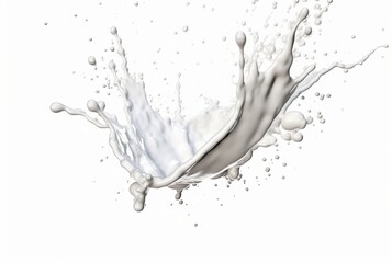 Obraz premium white milky water splash isolated on white background. generative ai