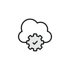 Cloud Settings icon design with white background stock illustration