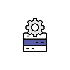 Data Base Management icon design with white background stock illustration