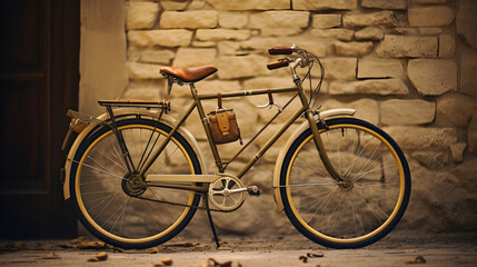 Vintage bicycle with warm background 