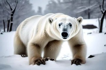 Foto op Plexiglas **polar bear in the snow- © Mazhar