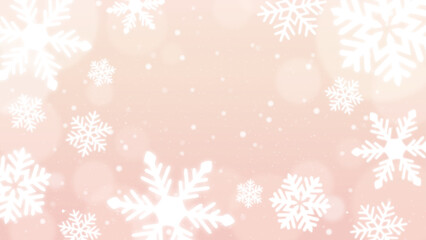 ピントのボケた雪の結晶背景／クリスマス／ベクター素材