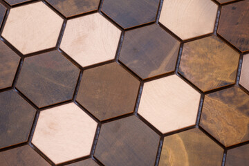 Rusty Bronze And Brushed Copper Hexagon Tiles