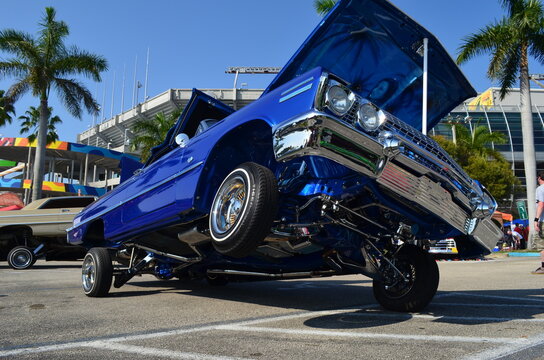 1963 Chevrolet Impala with Hydraulics at Car Show