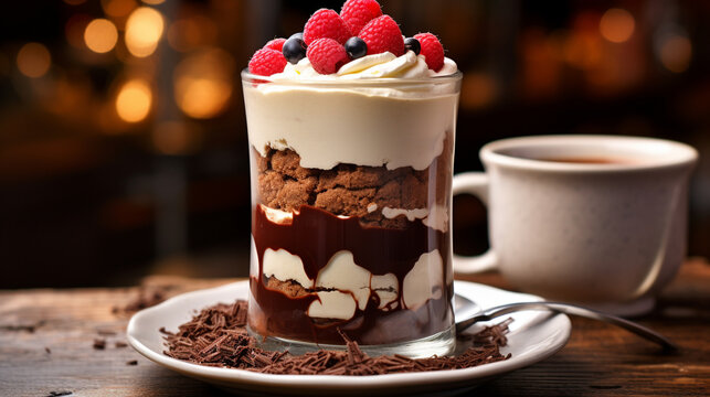 coffee with chocolate HD 8K wallpaper Stock Photographic Image 