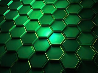 Hexagon Pattern, Glowing Geometric Honeycomb Background, Abstract Color Metallic Hexagons Tile