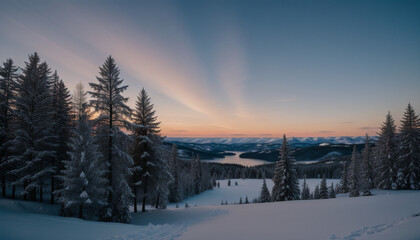 sunset in the mountains