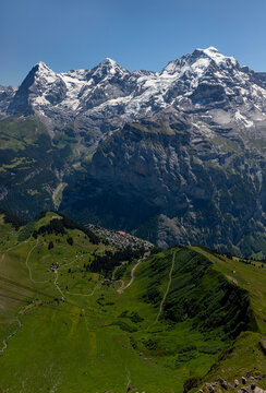 Eiger Monch Jungfrau and Murren from Birg