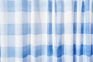 a blue and white gingham pattern curtains, in the style of realistic watercolor paintings, muted, minimalist compositions, lightbox