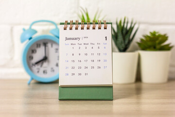 Hello, January. Calendar for the new January 2024.