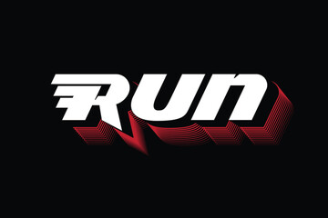 Obraz premium Run Lettering for Design T shirt