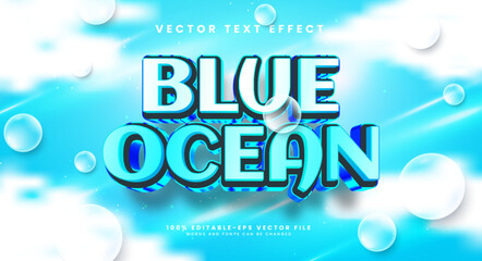 Blue ocean editable text style effect. Vector text effect with a luxurious and elegant theme.