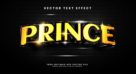 Naklejka na ściany i meble Dark prince editable text style effect. Vector text effect with a luxurious and elegant theme.