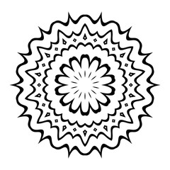 Mandala Pattern design vector element. Islamic, Arabic, Arabesque, Indian, Kaleidescope motif pattern. 
Circular abstract pattern element for ornament and decoration graphic. Black and white pattern.