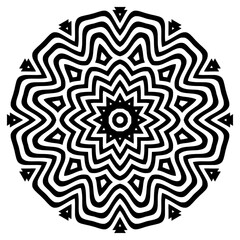 Mandala Pattern design vector element. Islamic, Arabic, Arabesque, Indian, Kaleidescope motif pattern. 
Circular abstract pattern element for ornament and decoration graphic. Black and white pattern.