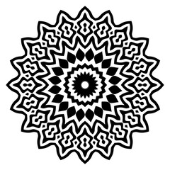 Mandala Pattern design vector element. Islamic, Arabic, Arabesque, Indian, Kaleidescope motif pattern. 
Circular abstract pattern element for ornament and decoration graphic. Black and white pattern.