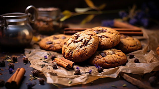 chocolate cookies HD 8K wallpaper Stock Photographic Image 