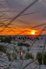 Sonnenuntergang am Strand von Juist