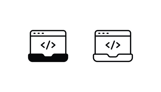 Programming icon design with white background stock illustration