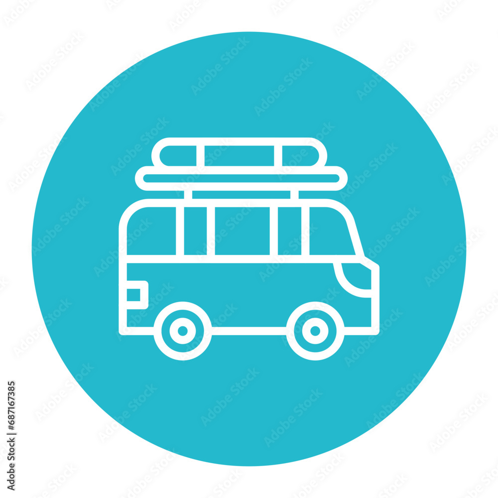 Poster camper van icon