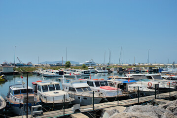 A port with a huge number of yachts and boats in southern countries. Alternative water transport