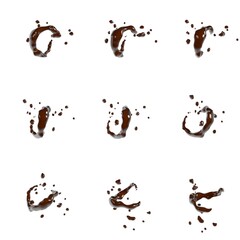 3D illustration of a fluid chocolate swirl splash
