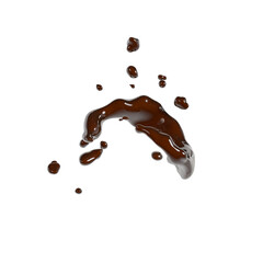 3D illustration of a fluid chocolate swirl splash