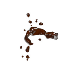 3D illustration of a fluid chocolate swirl splash