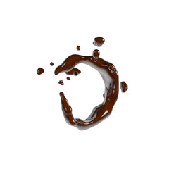 3D illustration of a fluid chocolate swirl splash