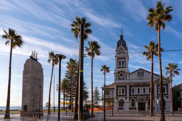 Town Hall of Glenelg with beautiful blu sky - South Australia