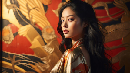 A portrait photo of an Asian model 