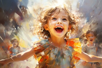 Children's Excitement - Generative AI - obrazy, fototapety, plakaty