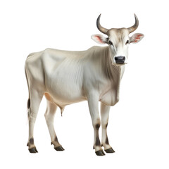 Zebu cow. Isolated on transparent background.