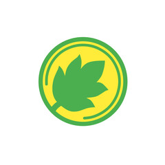 Vector logo design illustration of leaves in round shape