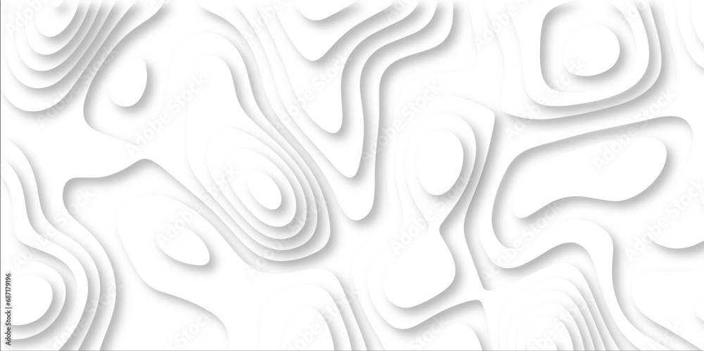Poster Topographic map. Geographic mountain relief. Abstract lines background. Topo contour map on white background, Topographic contour lines vector map seamless pattern vector illustration.